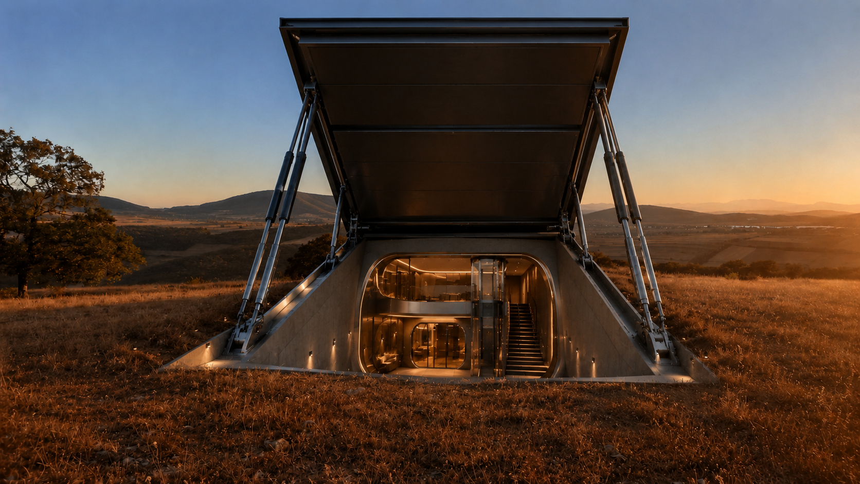 Raised cinematic hatch on the surface