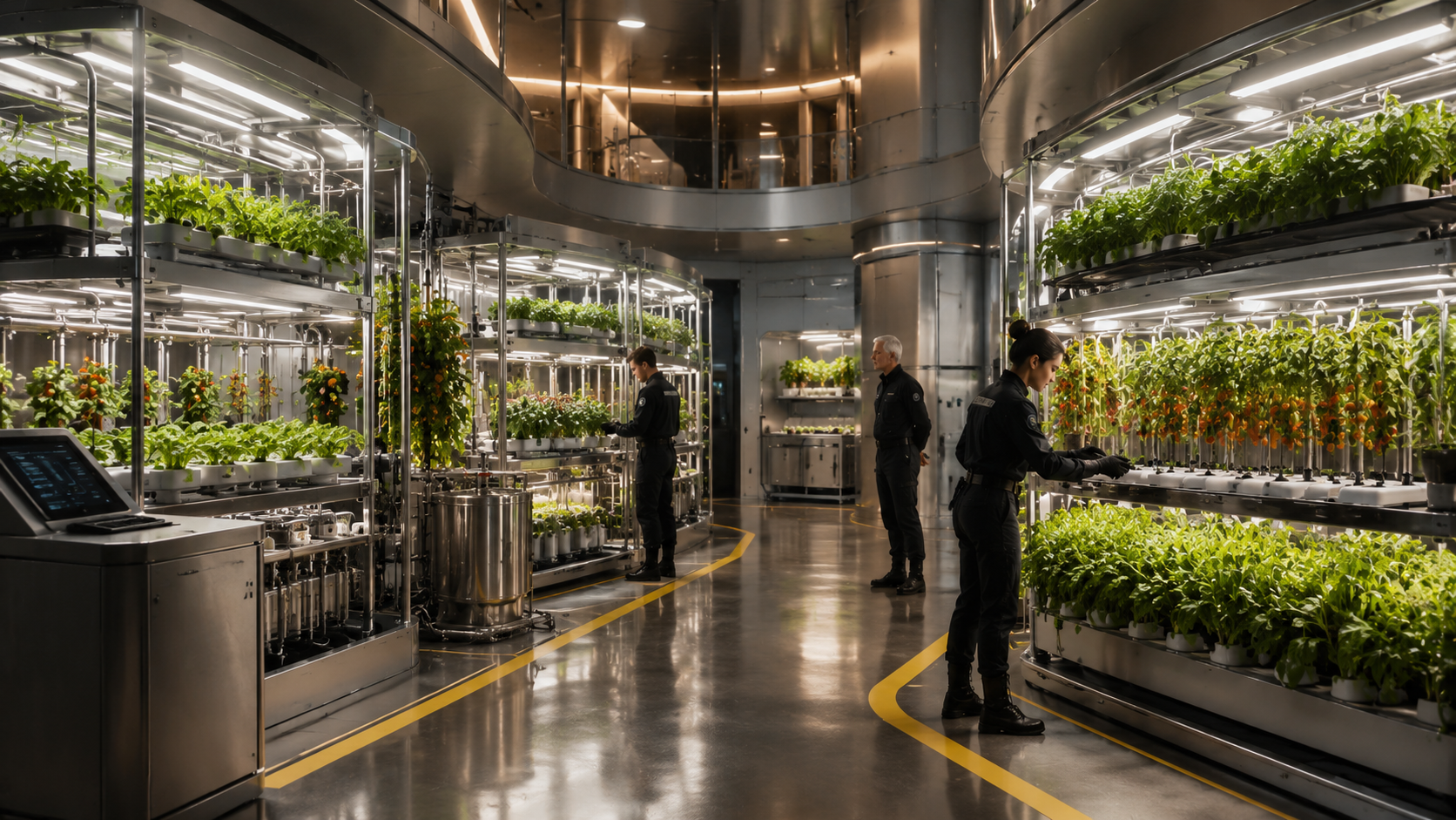 Hydroponics room inside the habitat